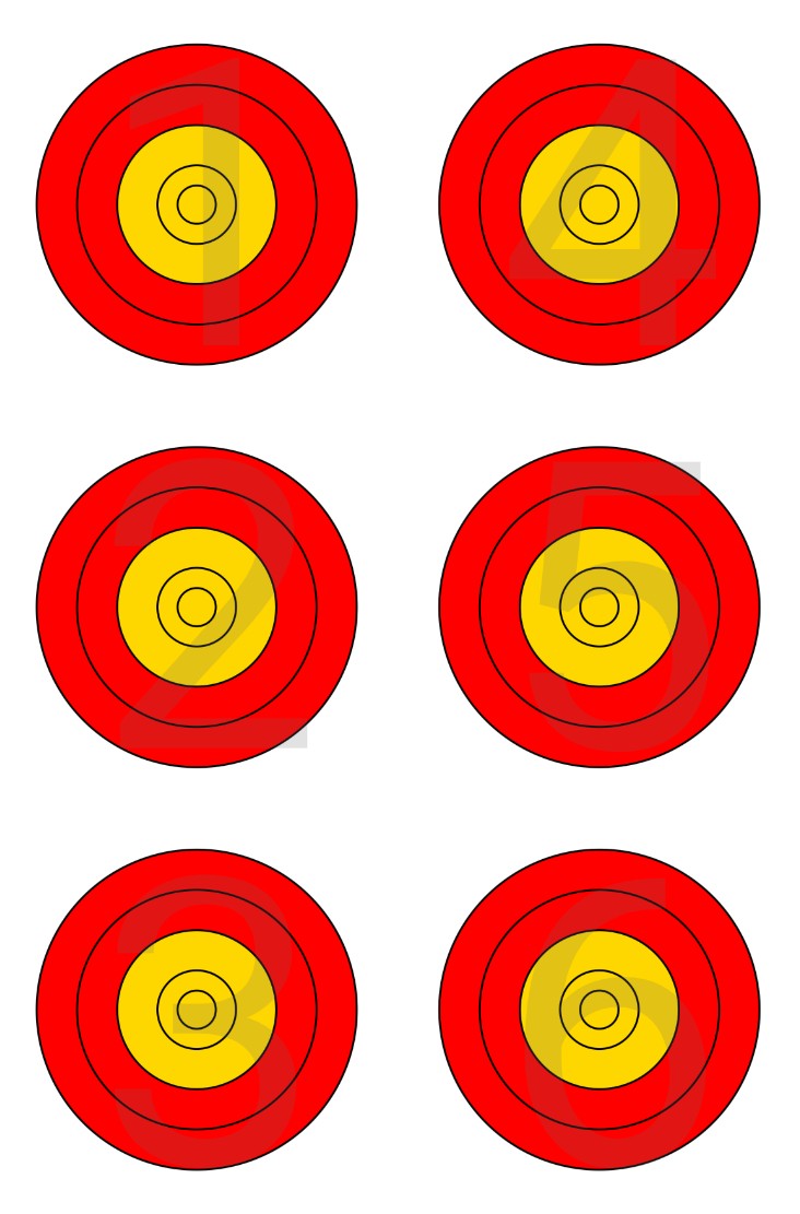 Target Face 20cm - 6 spot template