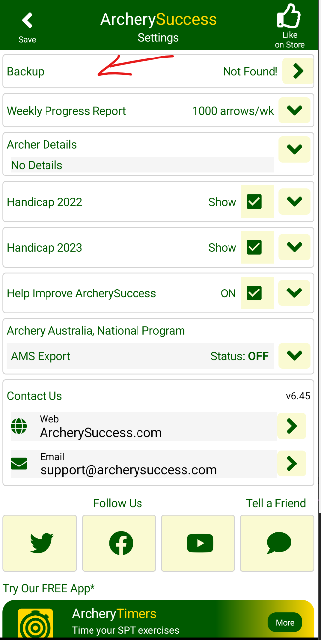 Tap Backup in Settings