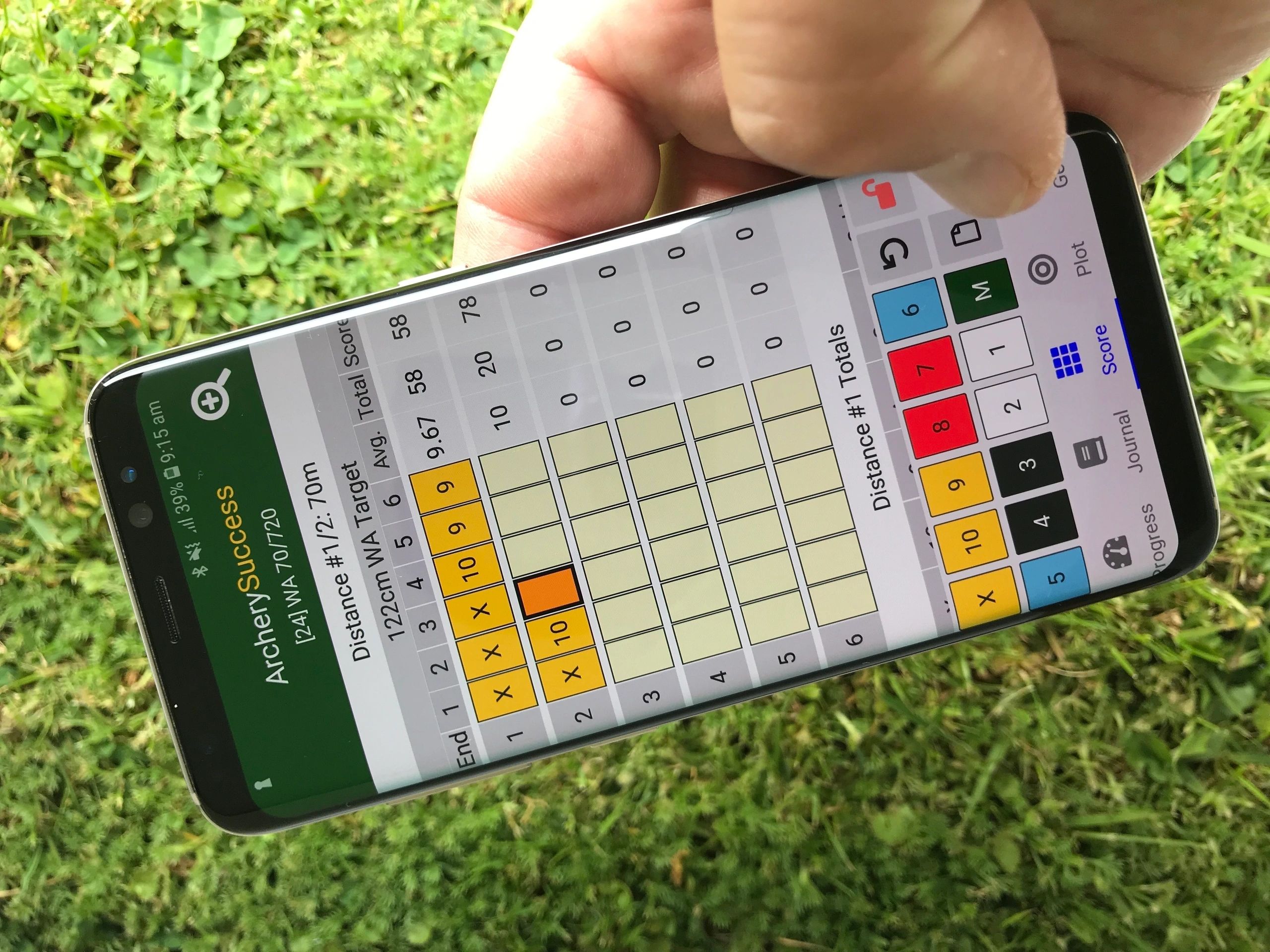 Archery scoring screen